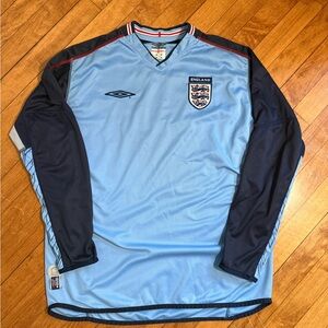Umbro Light Blue England Goalie Soccer Jersey